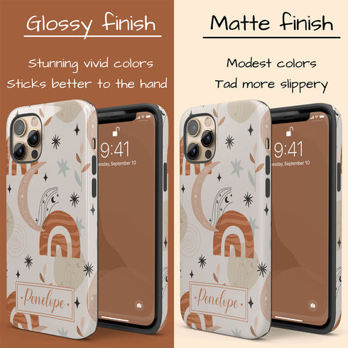 Boho Rainbows Personalized Name iPhone Case